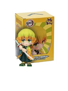 Demon Slayer-Inspired Cartoon  Yellow & Green Zenitsu Action Figure